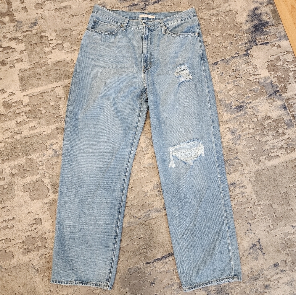 Levi's '94 Baggy Highrise Distressed Relaxed Rigid Jeans Women's Size 33 16